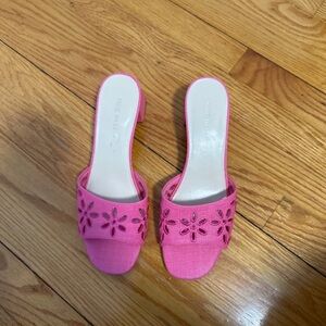 Nine West Pink Cutout Mules